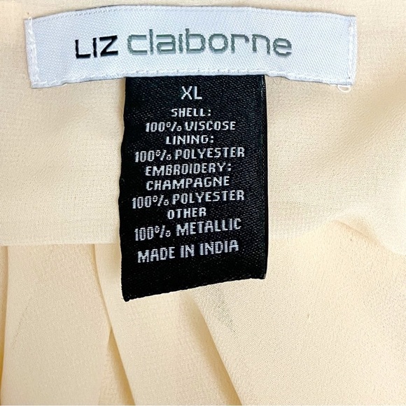 LIZ CLAIBORNE Tank Top Shell SZ X-Large Champagne Sequin Viscose Lined - Picture 8 of 8